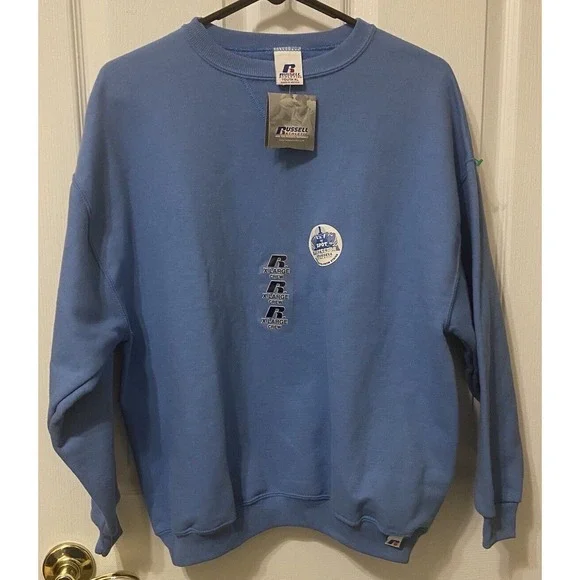 Russell Athletic Sweatshirt Crewneck Sz Youth XL Light Blue NWT Spot protection - Picture 1 of 6